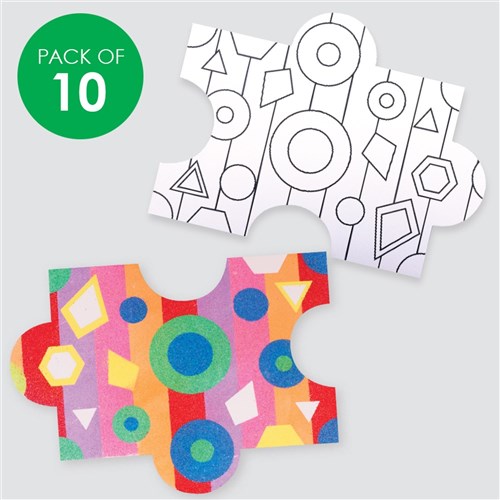 Collaboration Puzzle Sticky Art Shapes - Pack of 10