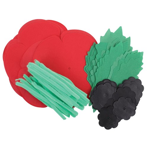 Tissue Paper Poppies - Pack of 30