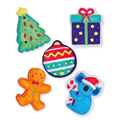Plaster Christmas Magnets - Pack of 10