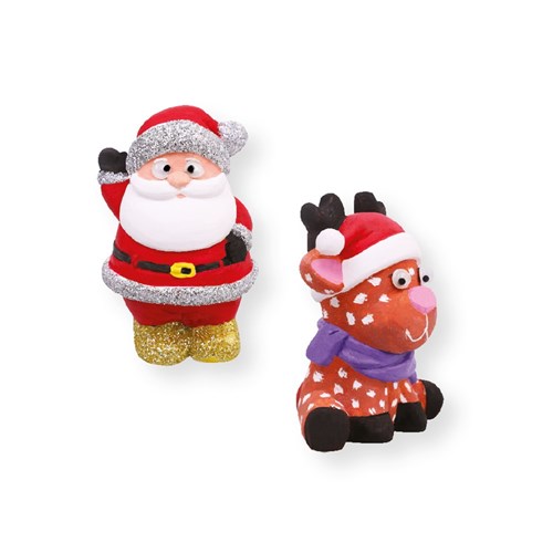 Plaster Christmas Characters - Pack of 6