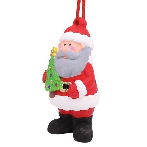 Plaster Santa Ornament - Each