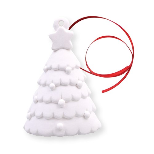 Plaster Christmas Tree Ornament - Each