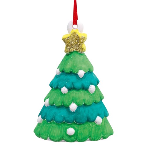 Plaster Christmas Tree Ornament - Each