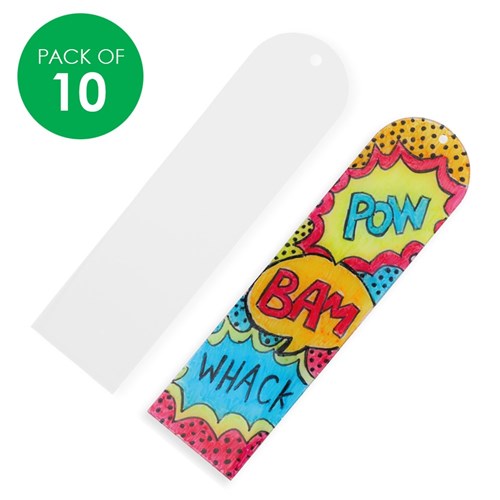 Clear Acrylic Bookmarks - Pack of 10