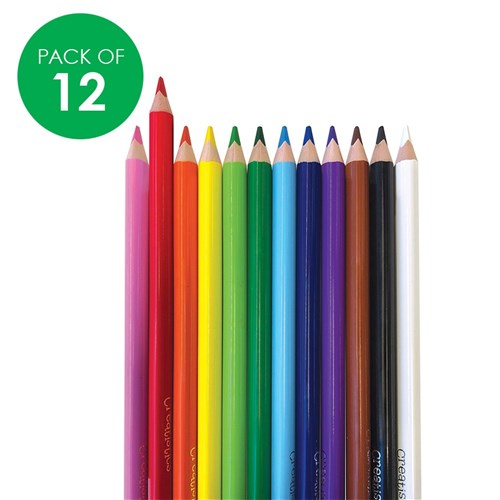 Creatistics Jumbo Triangular Coloured Pencils - Pack of 12