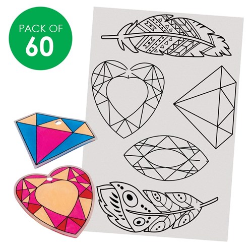 Creatistics Printed Shrink Film - Gems & Feathers - Pack of 60