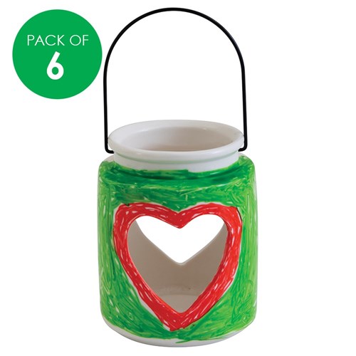 Porcelain Heart Lanterns - Pack of 6