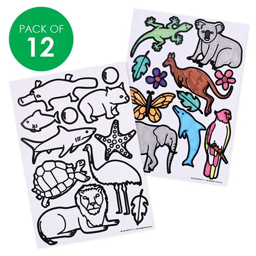 Fuzzy Art Stickers - Pack of 12 Sheets