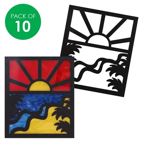 Cardboard Stained Glass Frames - Scenery - Pack of 10