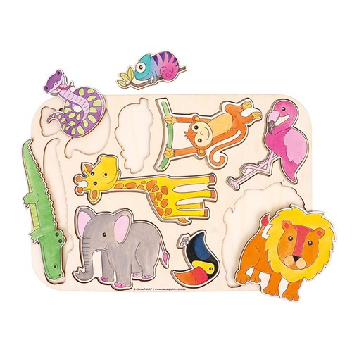 Printed Wooden Puzzle - Jungle Animals - Each
