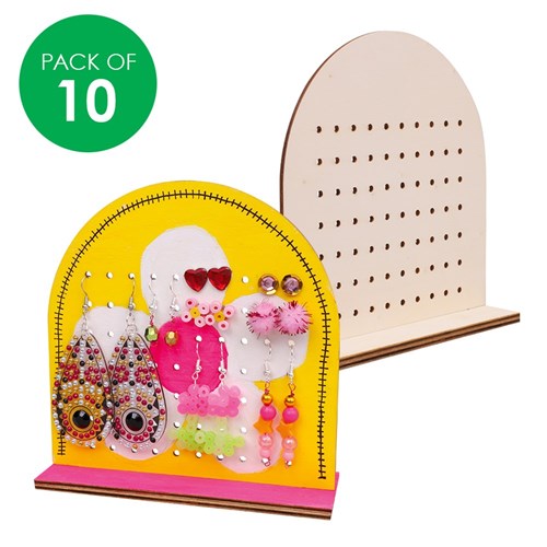 Wooden Earring & Embroidery Stands - Pack of 10
