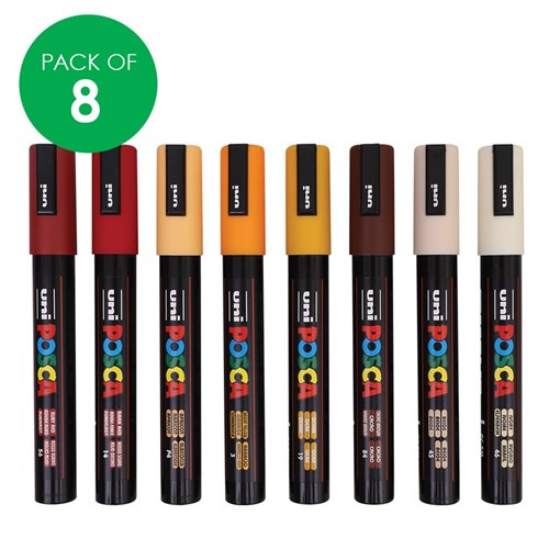 POSCA Paint Markers - Medium Tip - Warm Colours - Pack of 8
