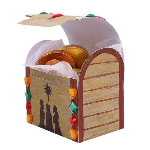 Cardboard Treasure Chests - White - Pack of 10
