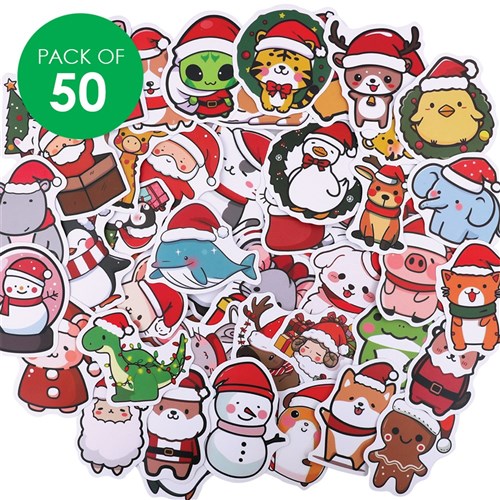 Die Cut Stickers - Christmas Characters - Pack of 50
