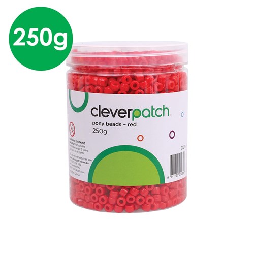 Pony Beads - Red - 250g Tub