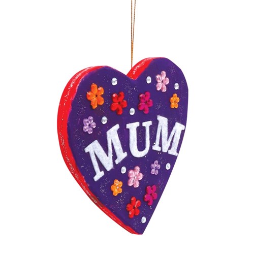 Papier Mache Heart Ornaments - Pack of 6