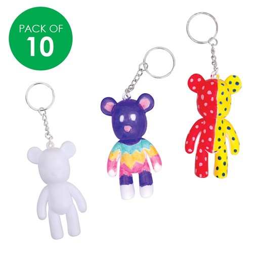 3D Bear Keyrings - Pack of 10