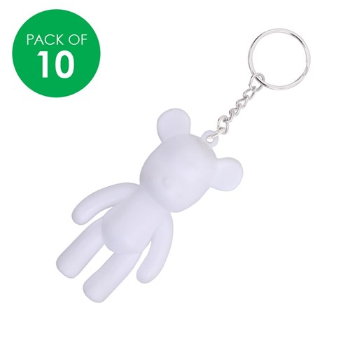 3D Bear Keyrings - Pack of 10