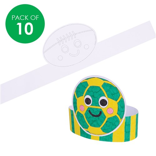 Cardboard Head Bands - Sports - Pack of 10
