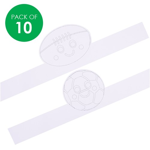 Cardboard Head Bands - Sports - Pack of 10