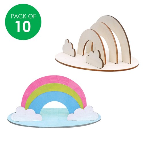 3D Wooden Rainbows - Pack of 10