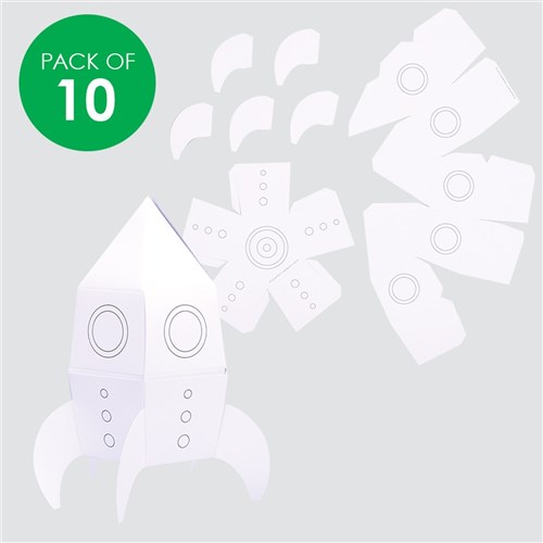 3D Cardboard Rocket Gift Boxes - Pack of 10