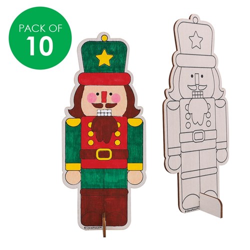 3D Wooden Nutcrackers - Pack of 10