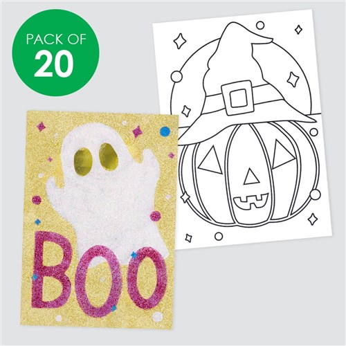 Halloween Sticky Art Sheets - Pack of 20