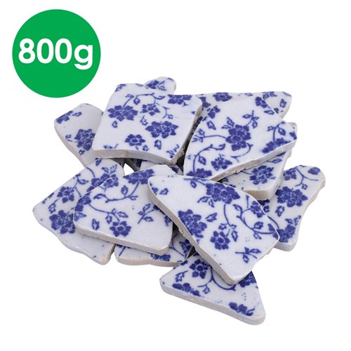 Irregular Ceramic Tiles - Floral - 800g Pack