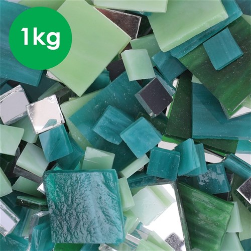Glass Mosaic Tiles - Jungle Theme - 1kg Pack