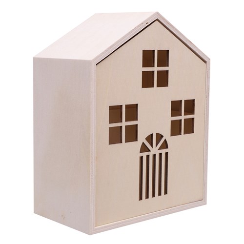 Large Wooden House Box - Each