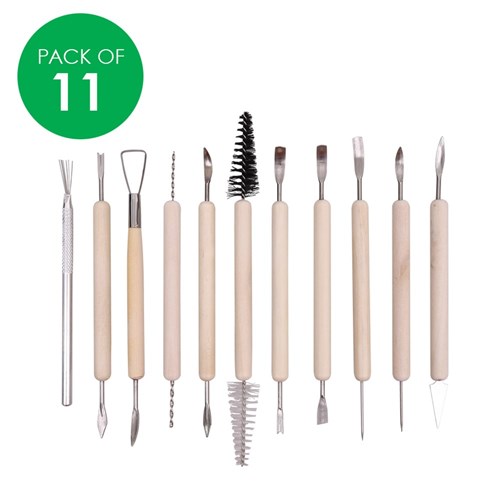 Modelling Tools - Wooden Handles - Pack of 11