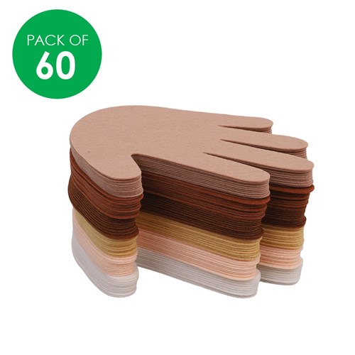 Felt Hands - Multicultural - Pack of 60