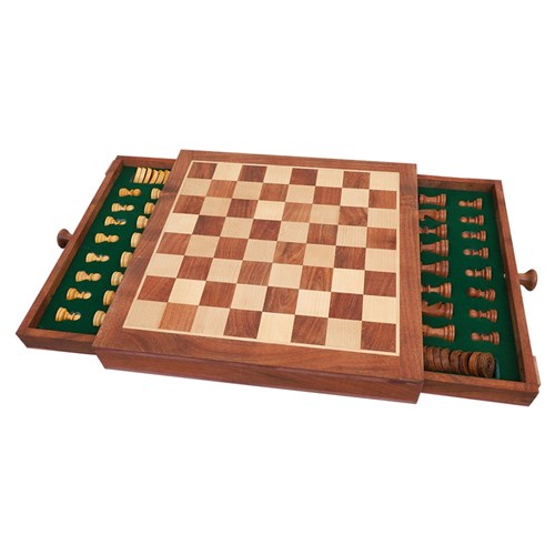 Wooden Chess & Checkers Set